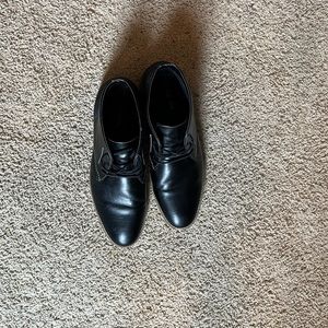 black leather dress shoes